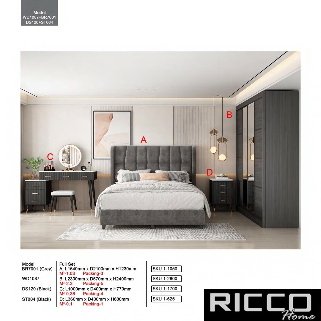BEDROOM SET - WD1087 + BR 7001 + DS120 + ST004