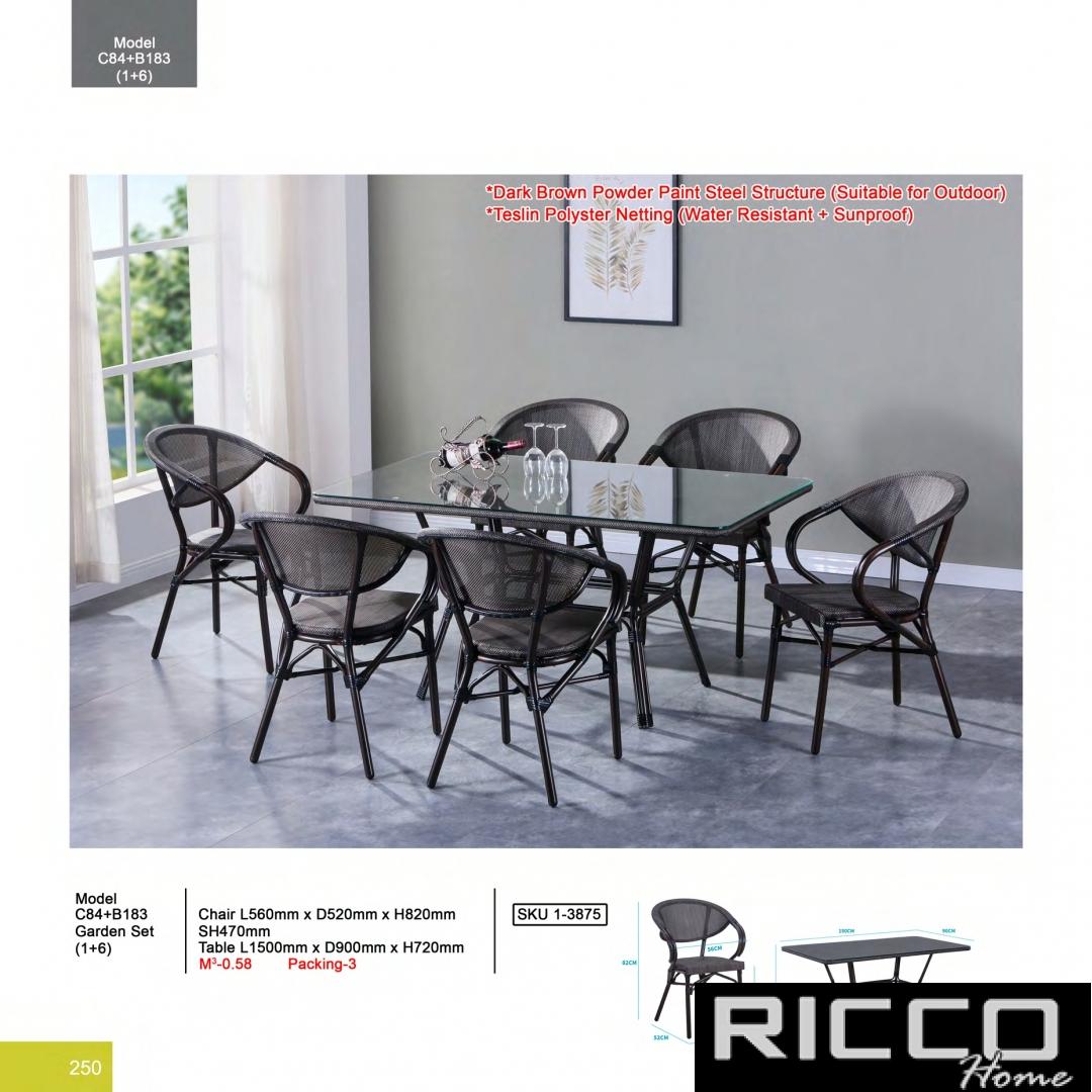 GARDEN SET 6 SEATER - C84+ B183