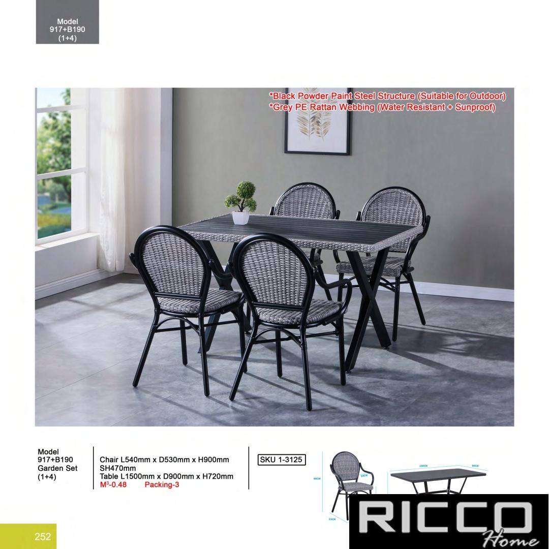 GARDEN SET 4 SEATER - 917+ B190