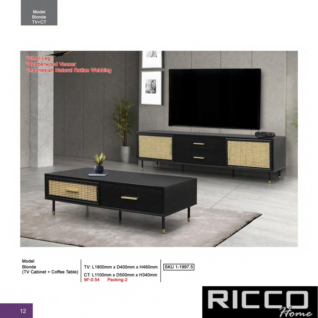 TV CABINET & COFFE TABLE - BLONDE